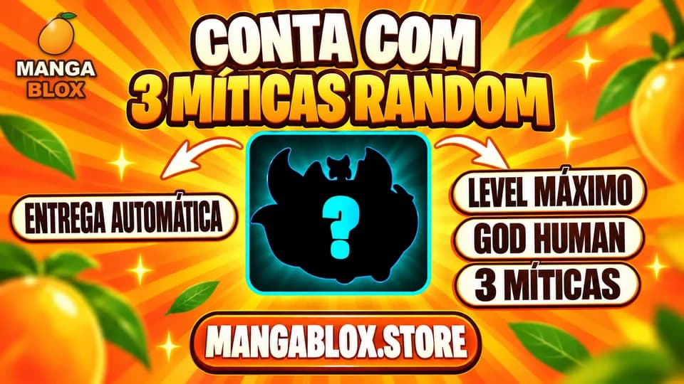 ⭐ LEVEL MÁX + GHM 👊 + 🍎 3 FRUTA MÍTICA ALEATÓRIA NO INVENTÁRIO
