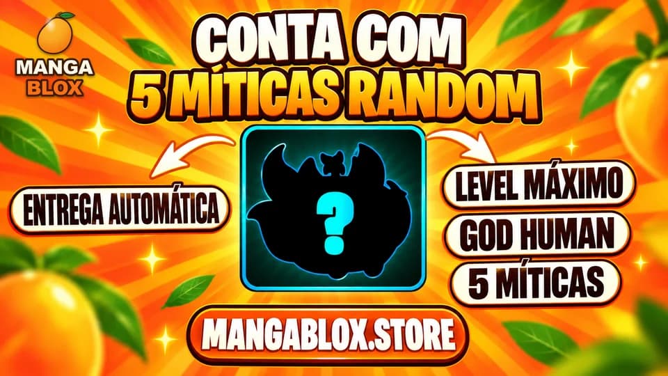 ⭐ LEVEL MÁX + GHM 👊 + 🍎 5 FRUTA MÍTICA ALEATÓRIA NO INVENTÁRIO