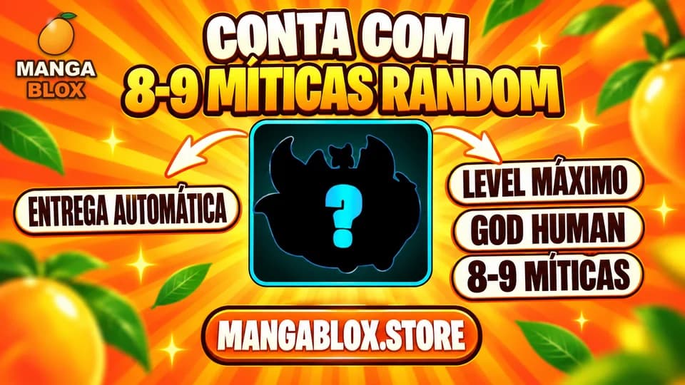 ⭐ LEVEL MÁX + GHM 👊 + 🍎 8-9 FRUTA MÍTICA ALEATÓRIA NO INVENTÁRIO
